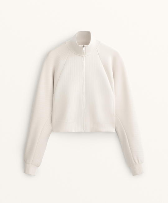 Oysho Толстовка с высоким воротником, экрю