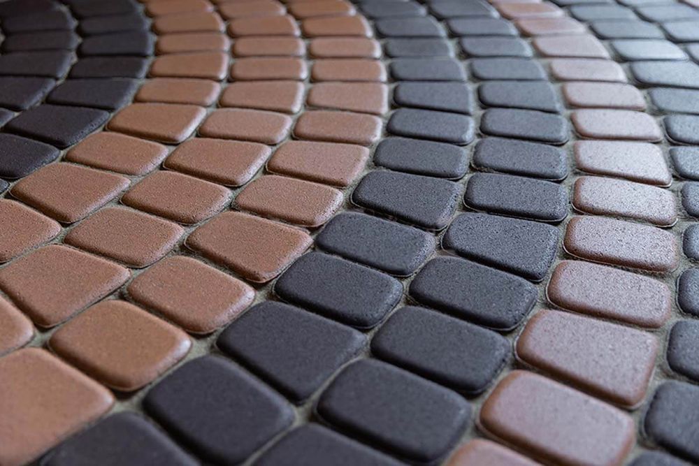 Тротуарная плитка Steingot Классика круговая, цвет Темно-коричневый, Стандарт, мультиформат, толщина 60 мм., прокрас верхний