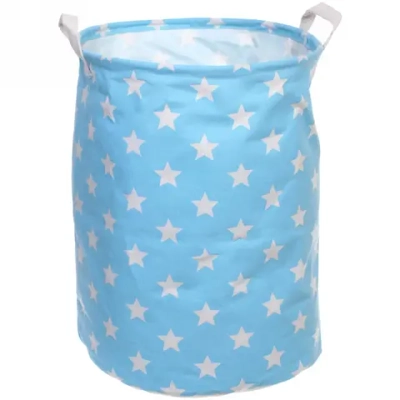 Корзина для хранения круглая Звезды 45*35 см голубой