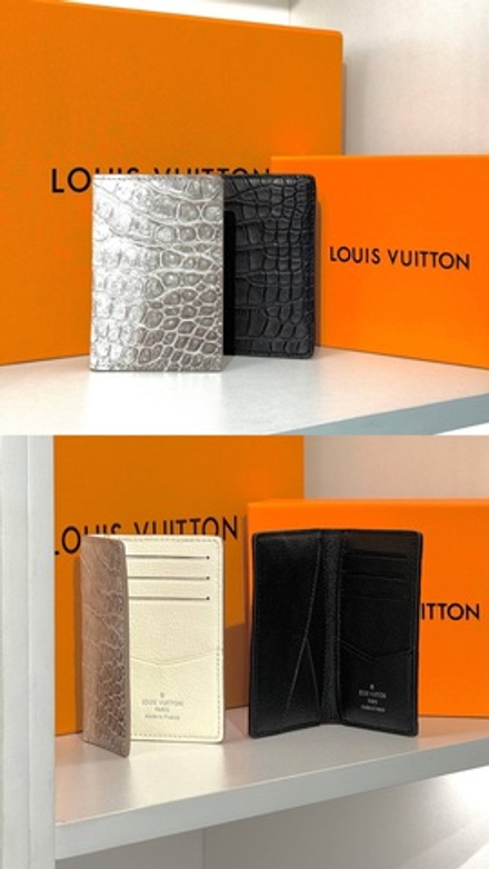 Визитница Louis Vuitton из кожи крокодила