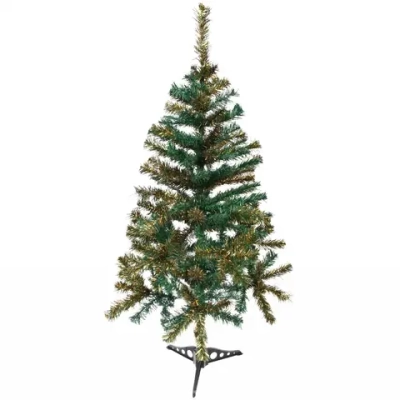 Ёлка «Золотая дымка» 120 см, ПВХ зеленый с золотом (150 веток)