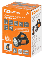 Фонарь светодиод. "Прожектор 7", аккумуляторный, 3 Вт LED+COB, 120 лм, 3,7 В 1,5 А*ч, USB, TDM SQ0350-0051