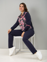 Костюм с брюками КБ-384/тсиний-пионы