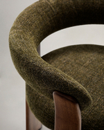 Granite Стул на 3 ножках из зеленого шенилла и массива ясеня в отделке орех