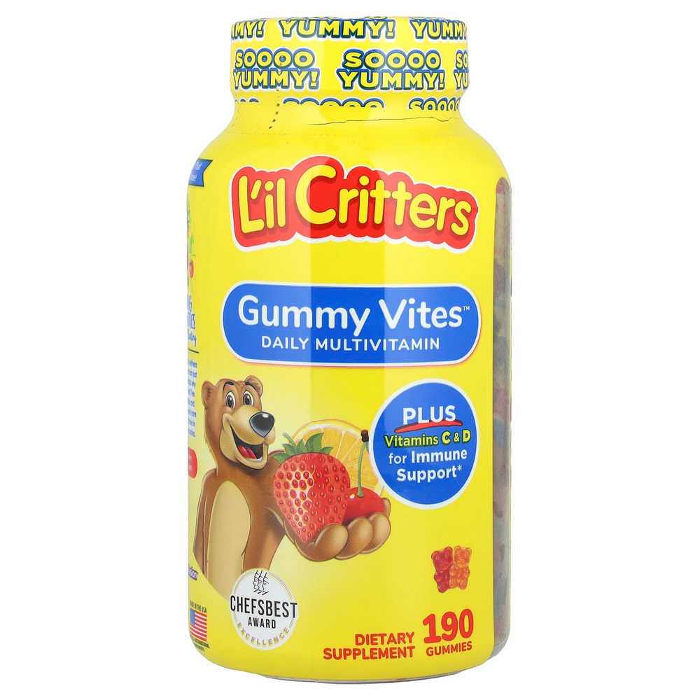 L'il Critters, Gummy Vites, ежедневные мультивитамины, 190 жевательных мармеладок