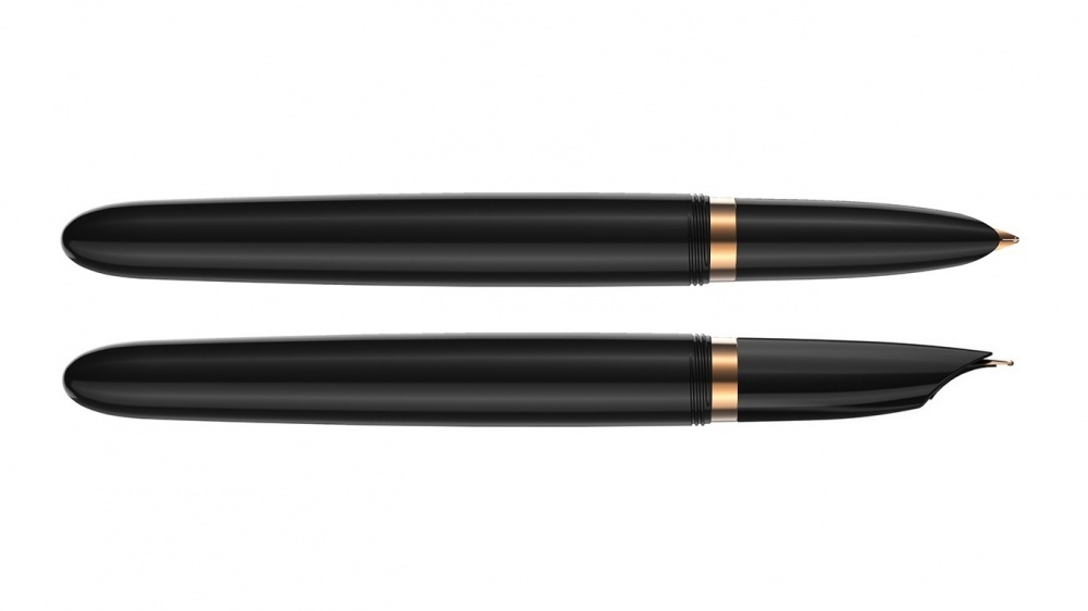 Перьевая ручка и чехол из кожи Parker 51 DELUXE BLACK GT, перо: F, цвет чернил: black, в подарочной упаковке.