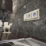 Розетка с подсветкой (слоновая кость глянцевый) W1171403