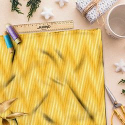 Ткань габардин жёлтые зигзаги в полоску