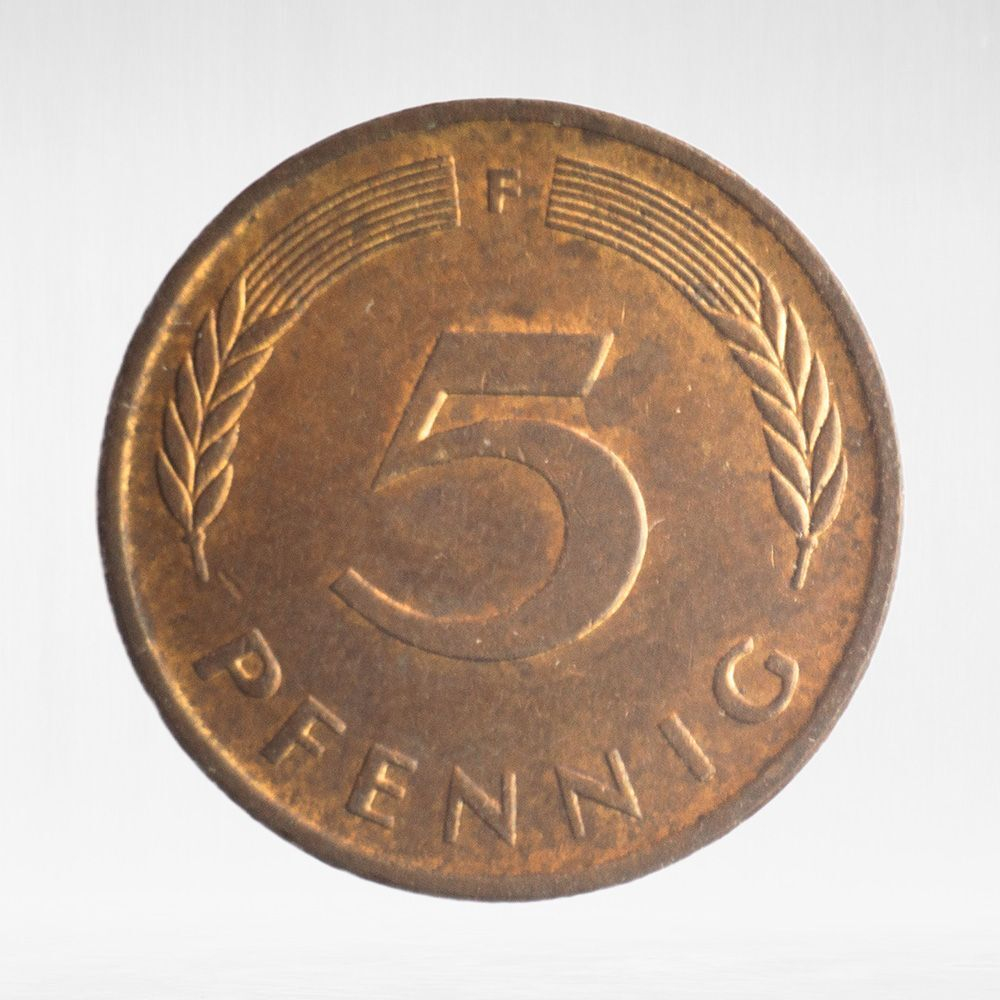 Germany, 5 Pfennigs, 1989, (Stuttgart Mint - "F"), VF