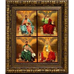 Четыре Евангелиста: Марк, Иоанн, Лука и Матфей. Икона на холсте.