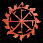 Славянский деревянный оберег Коловрат. Цвет Красное дерево. Материал береза. Диаметр 5 см. Шнурок 50 см