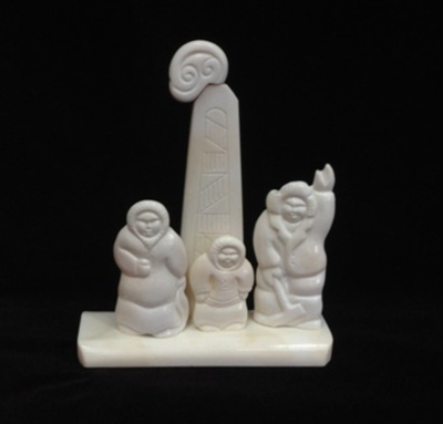 Нефтяники, миниатюра из кости