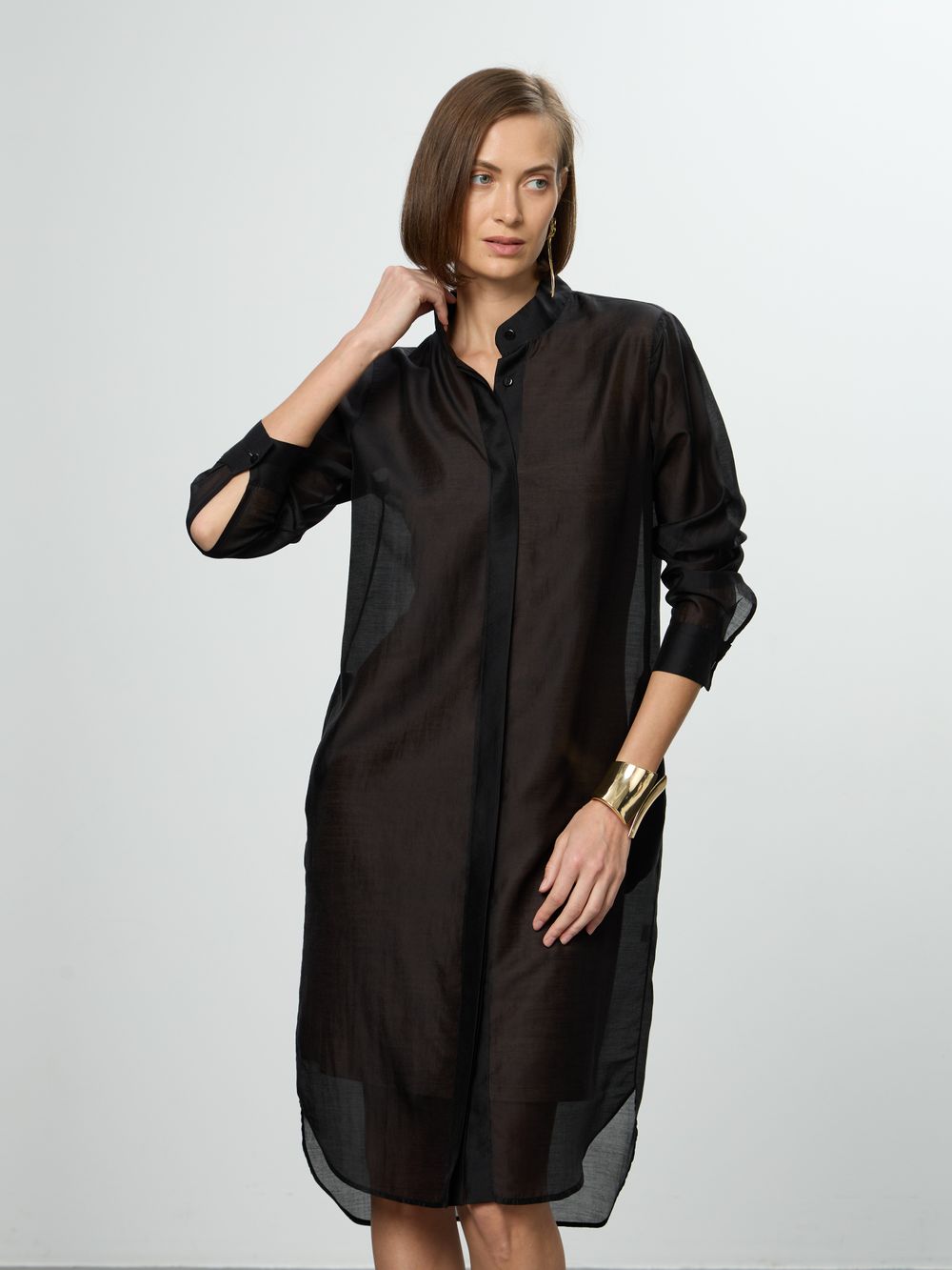 Платье Леон черный шифон