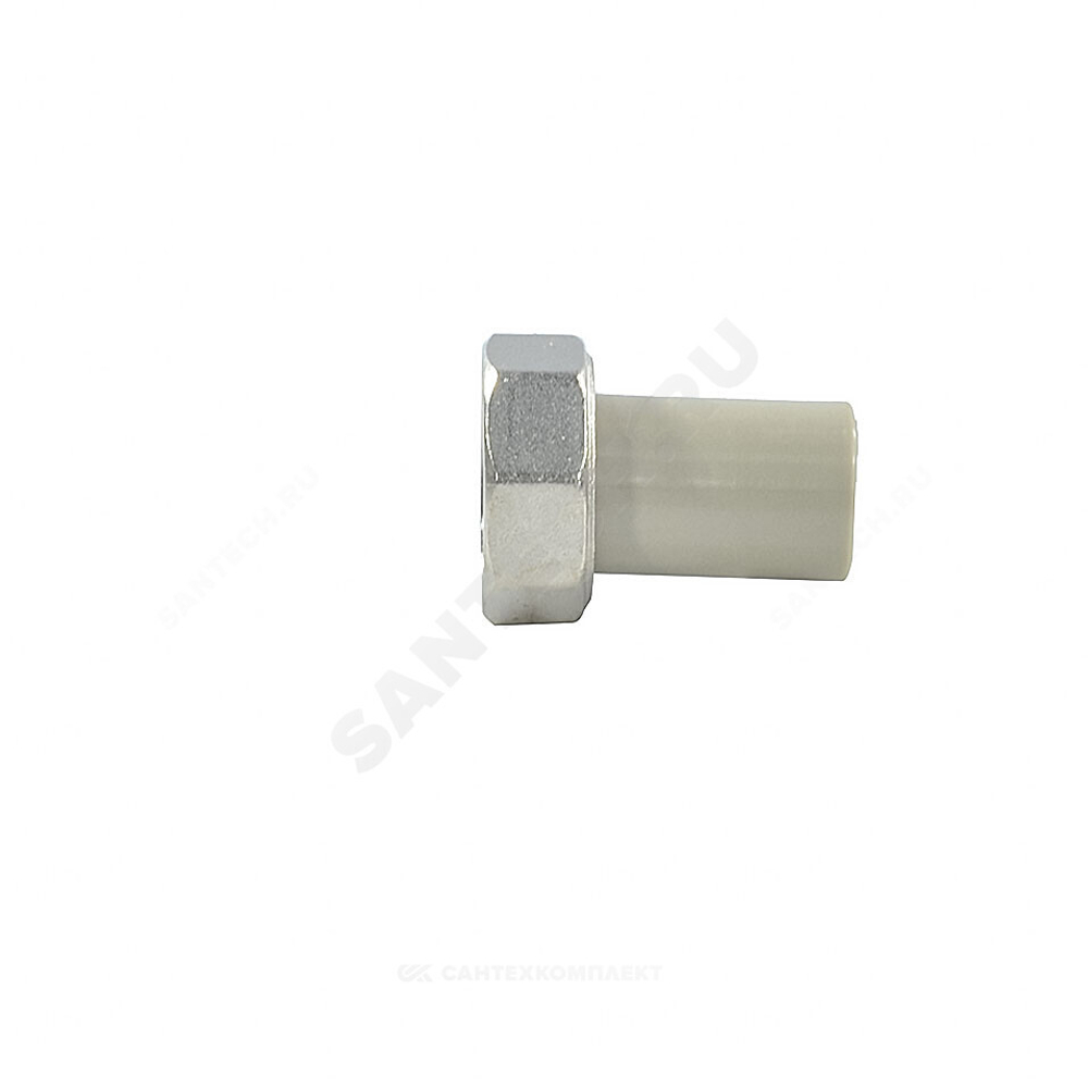 Штуцер PP-R комбинированный серый Дн 20х3/4" с накидной гайкой VALFEX 10136020Г