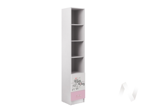 Пенал Детская Вега ЛДСП FASHION 1 (белый/белый; розовый)