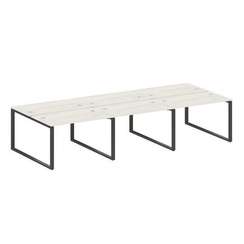 Metal System Рабочая станция на 6 мест на О-образном м/к БО.СМ-6.2 Дуб Наварра/Металл Антрацит 3600*