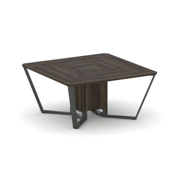 Steel Meet Стол переговорный квадратный KD-PR.B.SP-08 Дуб Мали/Металл Антрацит 1600*1600*750