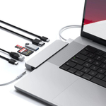 USB-Хаб Satechi Pro Max (USB-C) (ST-UCPHMX) Подключение: два коннектора USB-C. Порты: USB-C USB4, USB-C, USB-A 3.2 Gen 1, microSD, SD, HDMI (до 4K 60 Гц), Gigabit Ethernet, разъём 3,5 мм