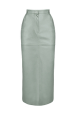 Юбка миди "Leather classic" из экокожи с разрезом