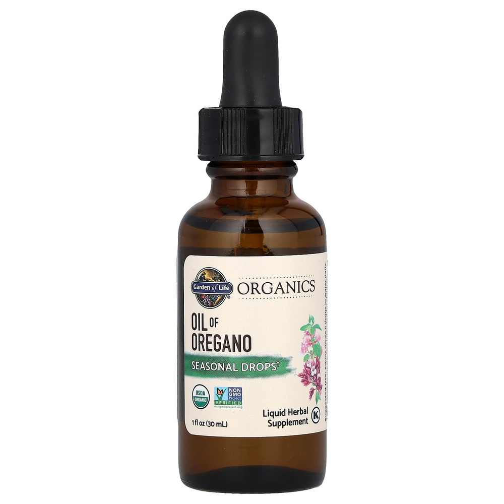 Garden of Life, Organics, масло орегано, сезонные капли, без спирта, 30 мл (1 жидк. унц.)