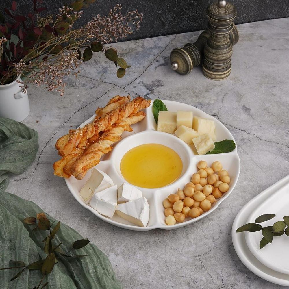 Менажница d 24 см 5 отделений белая фарфор P.L. Proff Cuisine [4]