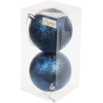 Новогодние шары 10см (набор 2шт) «Мягкий блеск», сапфир