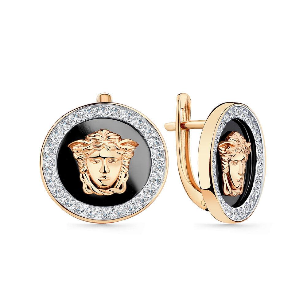 Серьги из золота 585 пробы с Фианит