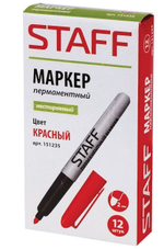 Маркер перм. 2,5мм, нестираемый, красный (Staff)