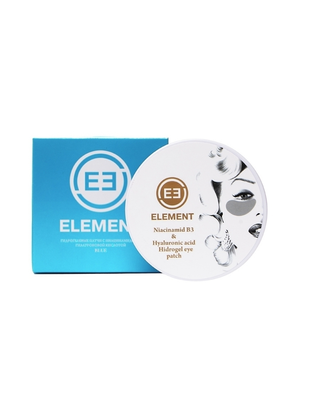 Гидрогелевые патчи для глаз НИАЦИНАМИД и ГИАЛУРОНОВАЯ КИСЛОТА Blue Element 60 шт.