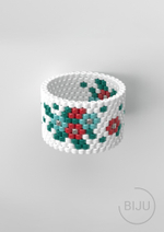 Схема кольца из бисера, узор PEYOTE, мозаичное плетение, четный счет, узор пейот из Miyuki Delica 11/0, файл PDF, RING_23