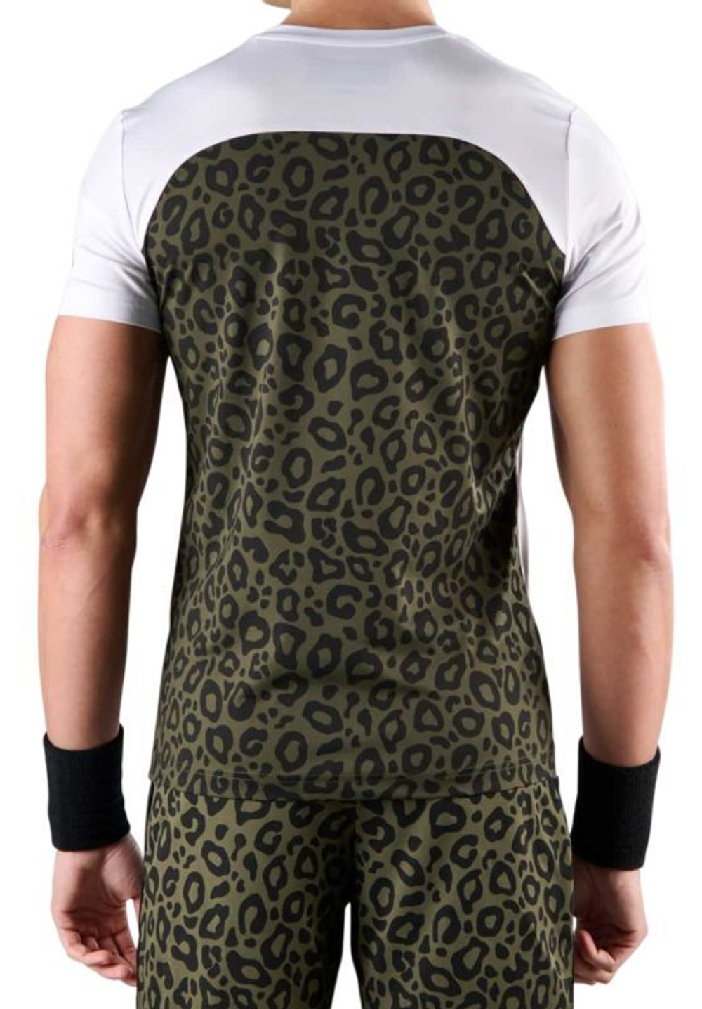 Мужская теннисная футболка Hydrogen Panther Tech T-Shirt - white/military green