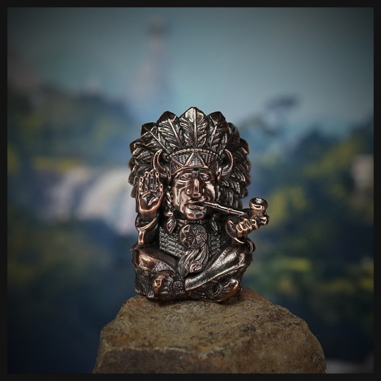 Темлячная бусина "Сидящий Бык" для ножей , бронза