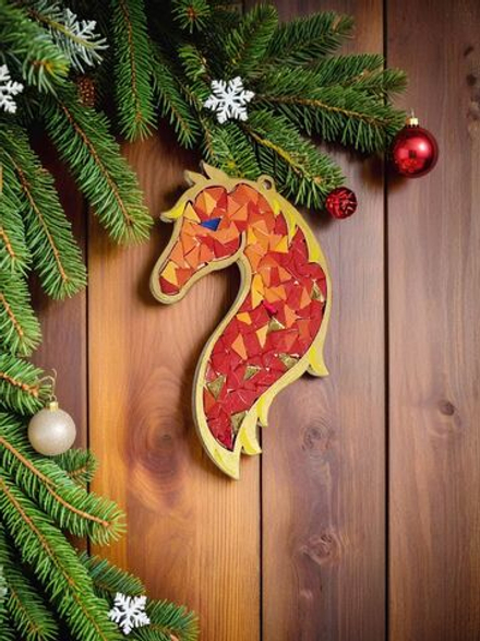 Набор для творчества стеклянная мозаика огненная Лошадь