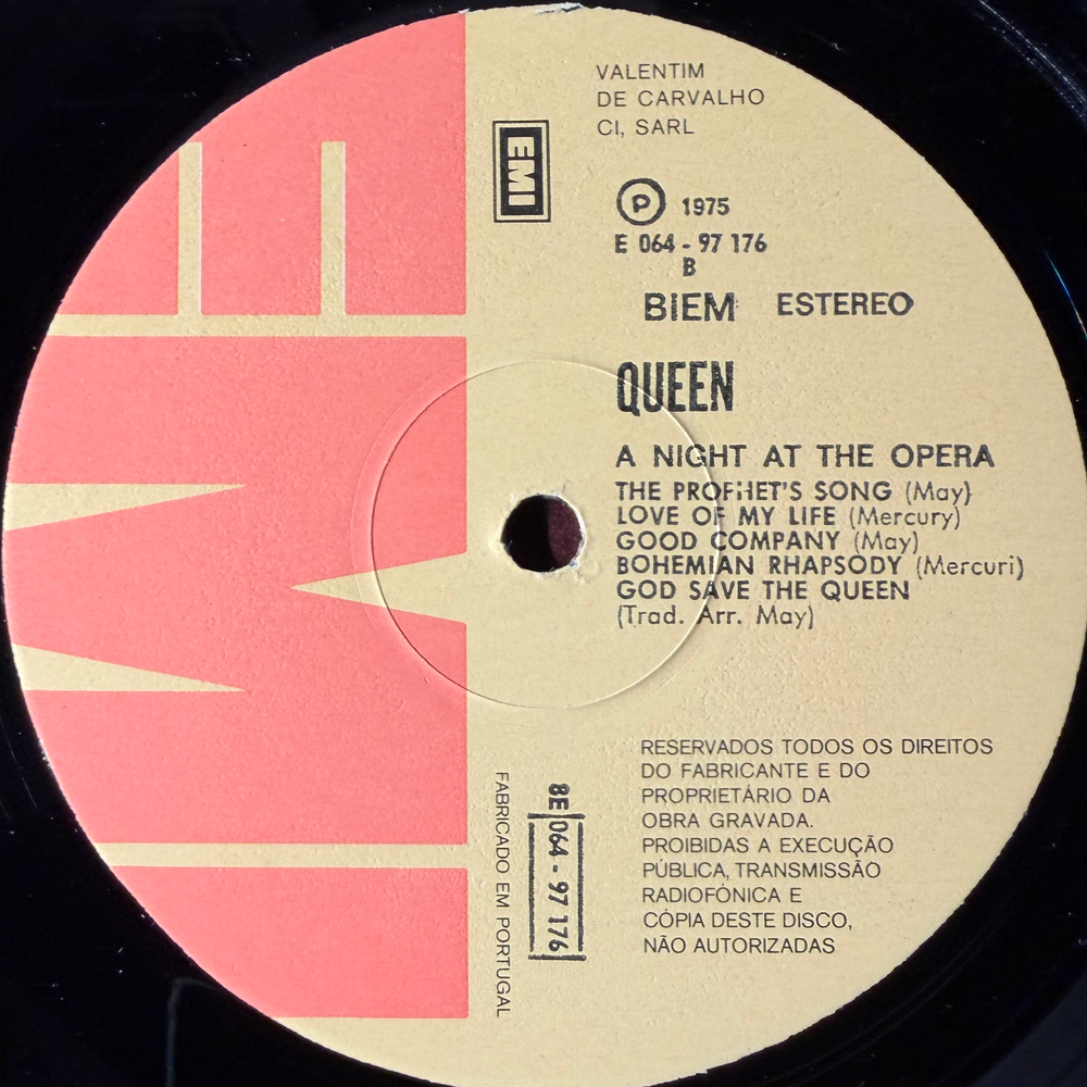 Queen ‎– A Night At The Opera (Португалия 1978г.)
