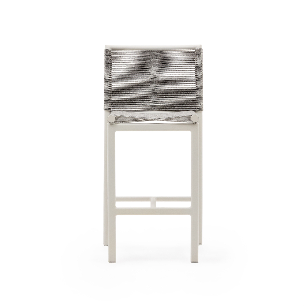 Садовый полубарный стул Culip из веревки и белого алюминия, 65 см