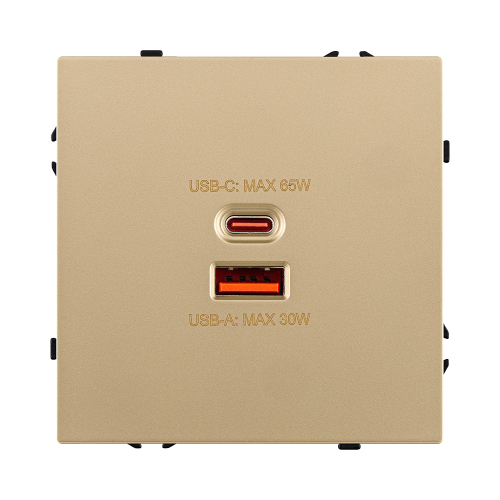Розетка USB A+C 65W, золотой Kollinger Eclipse EC-024GD