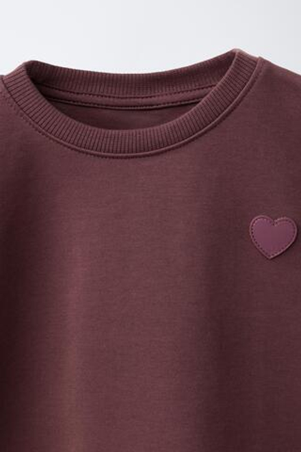 ZARA ТОЛСТОВКА С БАНТАМИ И СЕРДЦЕМ, ШОКОЛАДНЫЙ
