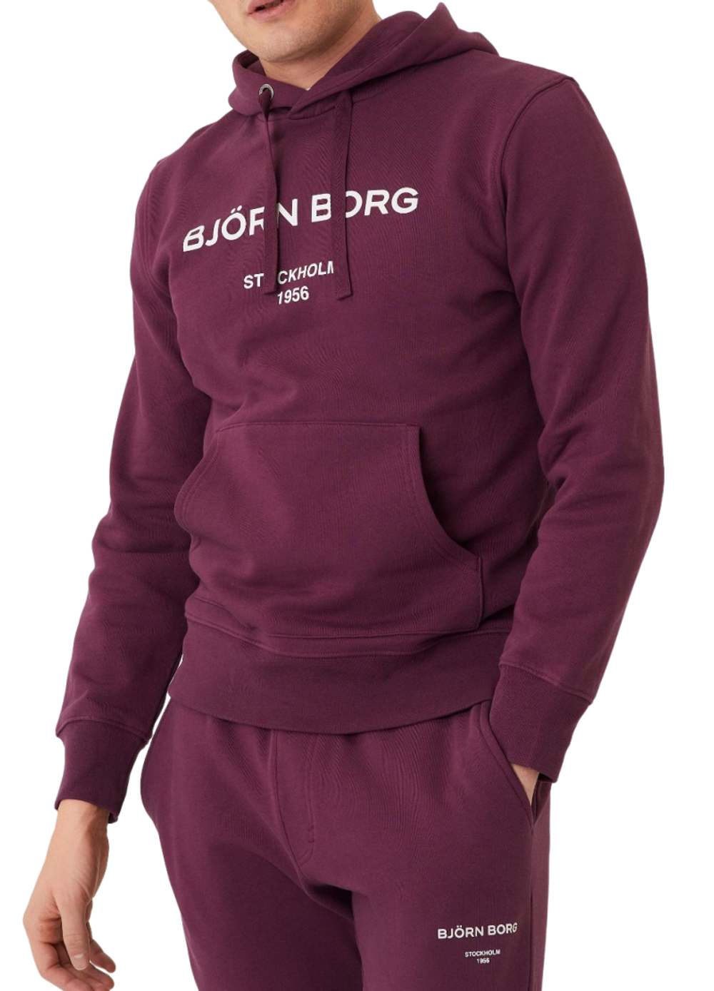 Мужская теннисная кофта Björn Borg Hoodie - grape wine