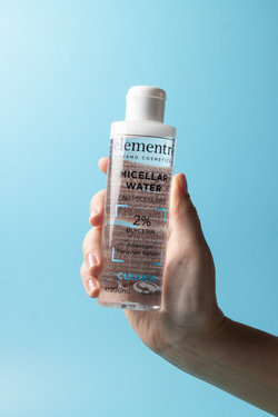 Мицеллярная вода - 2% GLYCERIN, MICELLAR WATER 200 ml. от Elementrè Dermo Cosmetics, удаляет излишки себума и жира, загрязнения и макияж.