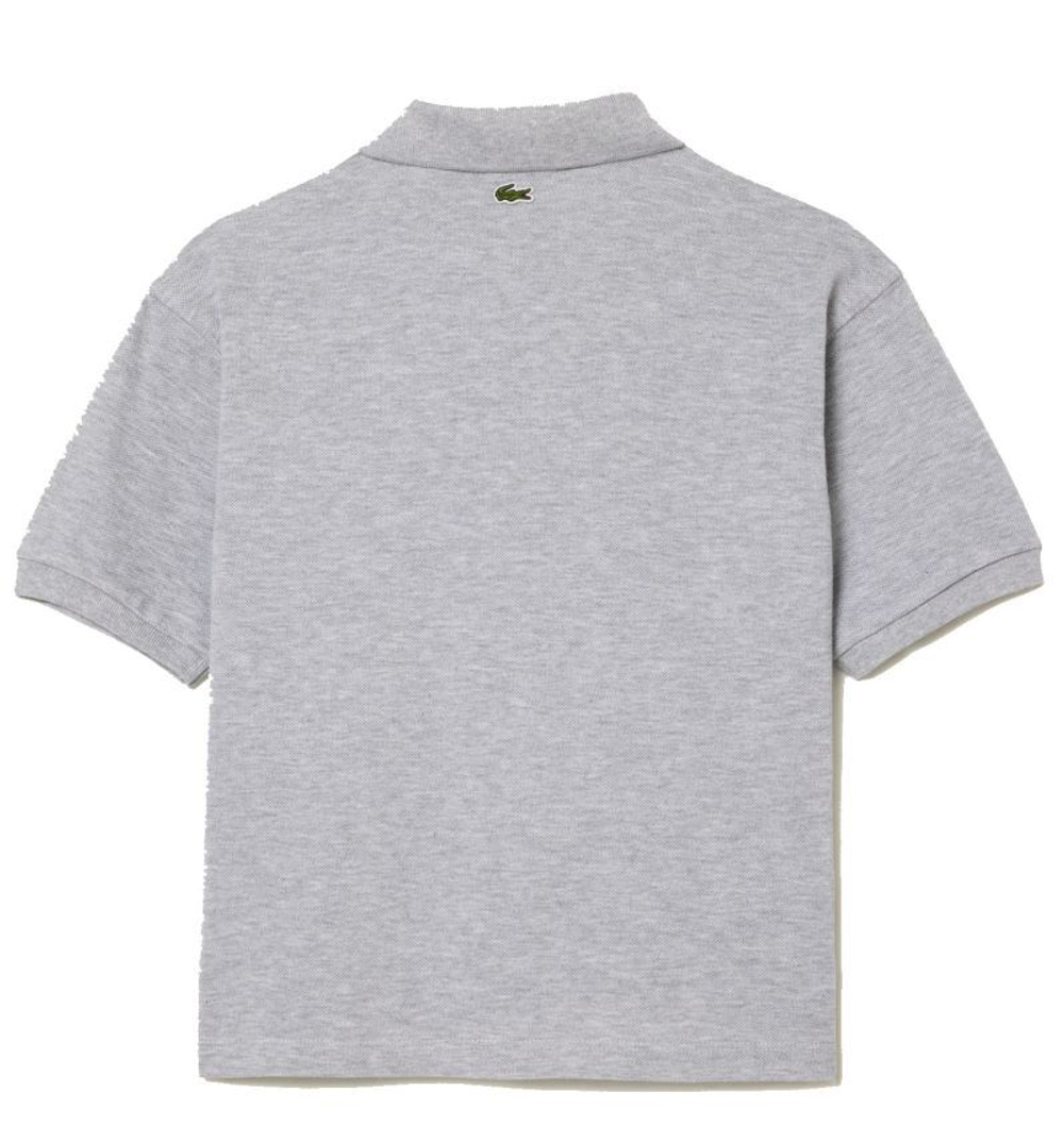 Детская теннисная футболка Lacoste Cotton Pique Print Polo Shirt - grey