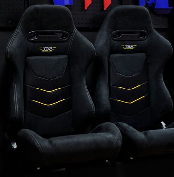 Сиденья спортивные J32 Black+Yellow (2шт)