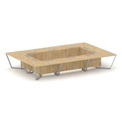 Steel Meet Стол переговорный прямоугольный KDK-PR.B.SP-20K Тиквуд Светлый/Металл Серый 4800*3200*750