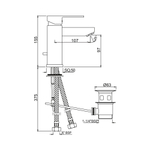 Смеситель для раковины Jaquar Kubix-F KUB-CHR-35052FB