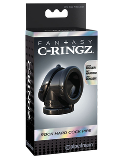 Черное эрекционное кольцо Rock Hard Cock Pipe