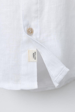 ZARA РУБАШКА ИЗ 100% ЛЬНА, ЭКРЮ