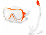 Набор для плавания 3 в 1 Intex 55658 Wave Rider, оранжевый комплект от 8 лет маска, трубка и ласты 37-41