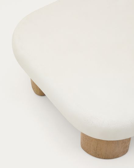 Журнальный столик Labra из цемента и акации 140 x 70 см