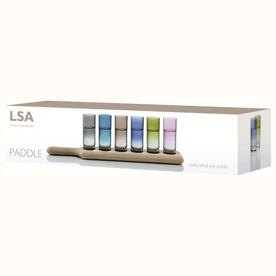 Набор из 6 разноцветных стопок на подставке Paddle