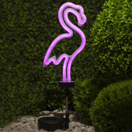 ERASF012-30 ЭРА Садовый неоновый светильник Фламинго на солнечной батарее