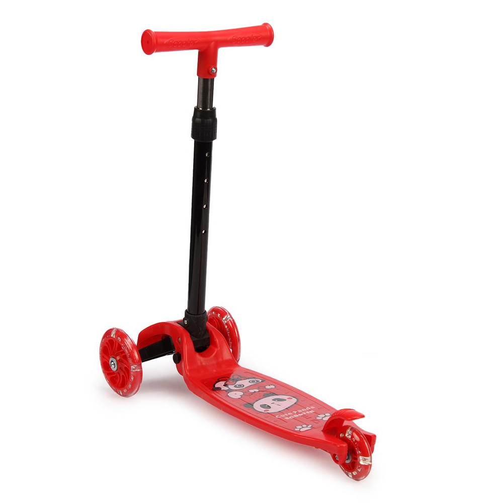 Кикборд эконом самокат детский 3 х колесный, со светом